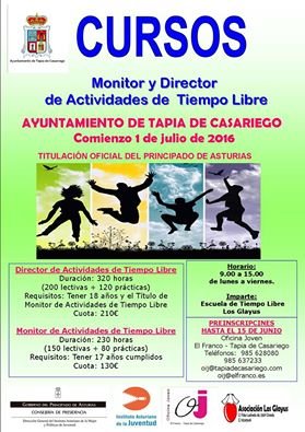 CURSOS DE MONITOR Y DIRECTOR DE TIEMPO LIBRE EN TAPIA DE CASARIEGO