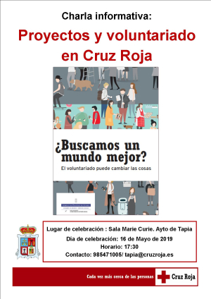 Charla Informativa sobre Voluntarido y proyectos en Cruz Roja (Tapia)