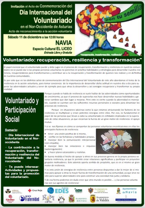 Nuevo número de la Hoja semestral del voluntariado del Noroccidente