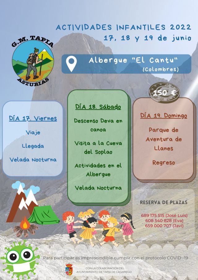 Próximas salida y Actividades Infantiles en el C. Marqués de Casariego 
