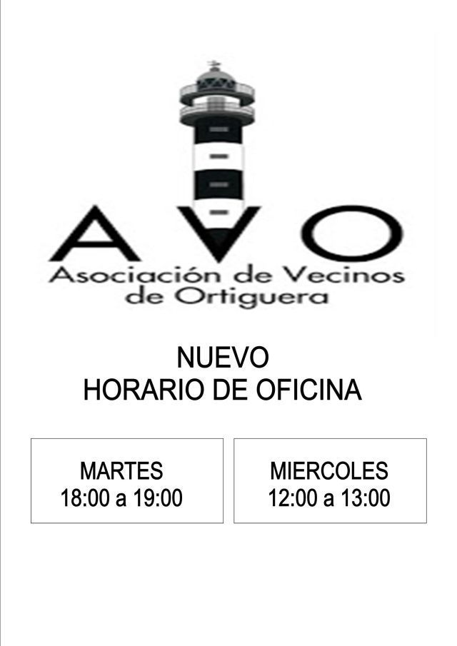 Nuevo horario Oficina AVO