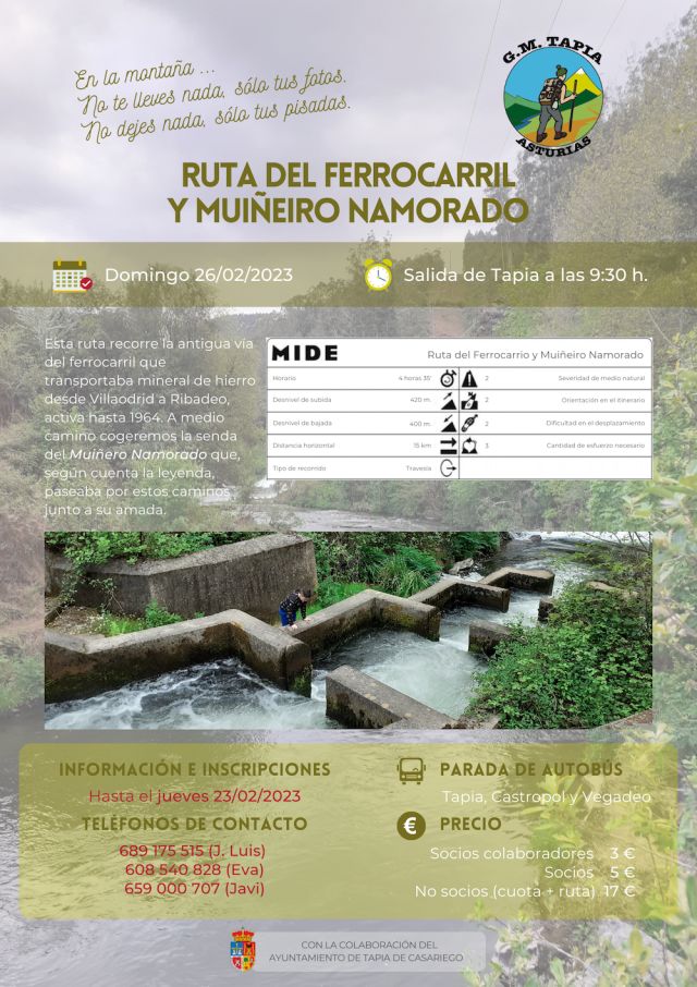 RUTA DEL FERROCARRIL Y MUIÑEIRO NAMORADO