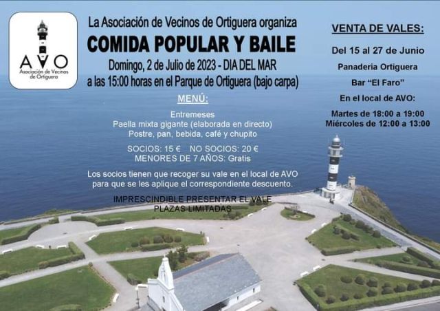 Comida popular y baile en Ortiguera