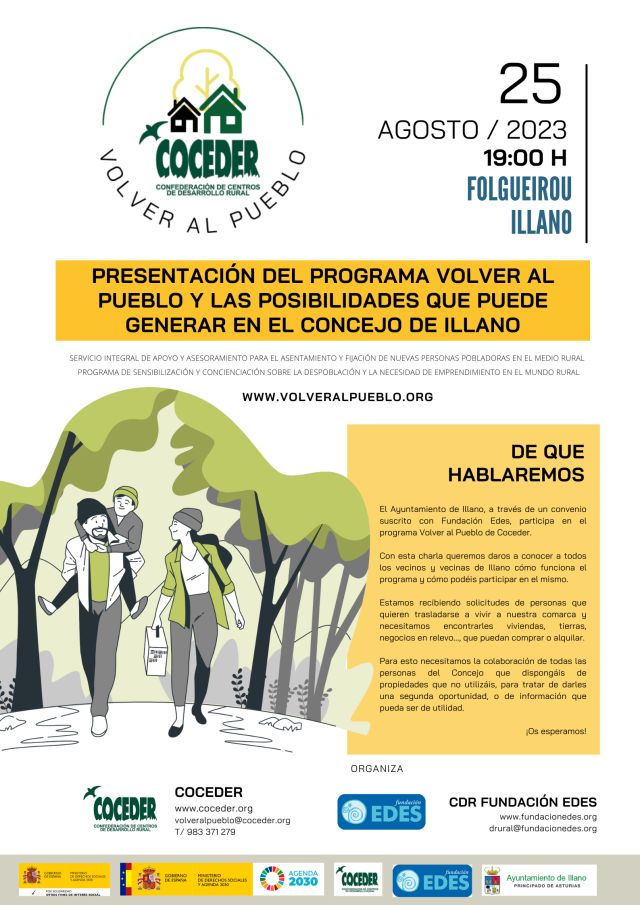 Charla informativa sobre el programa Volver al Pueblo en Illano