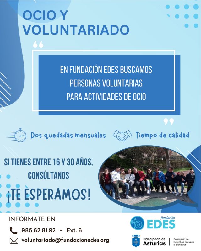 SE BUSCAN PERSONAS VOLUNTARIAS PARA ACTIVIDADES DE OCIO