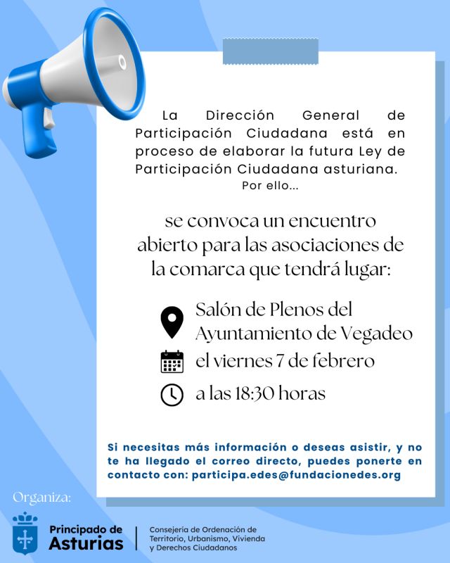 ¡Convocatoria de asistencia para las asociaciones de la comarca! Nueva Ley de Participación Ciudadana
