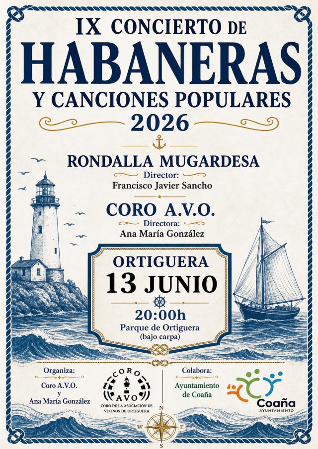 IX Concierto de Habaneras y canciones populares + Comida popular, en Ortiguera